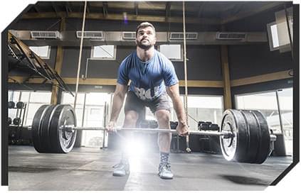 Man performing a deadlift