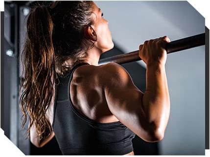 Female doing a pullup